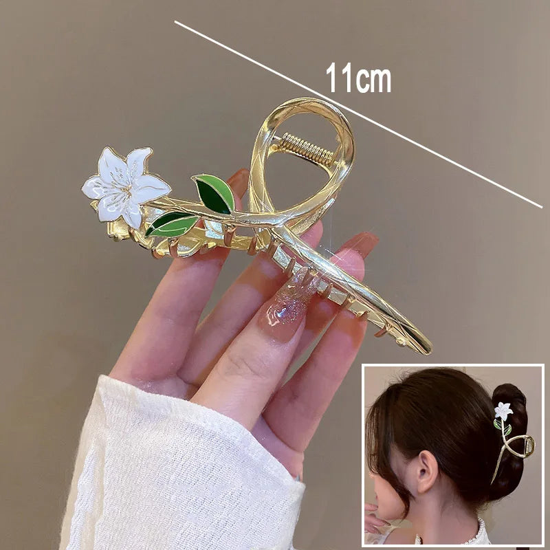 Flower Durian Shark Clip Hair Claw