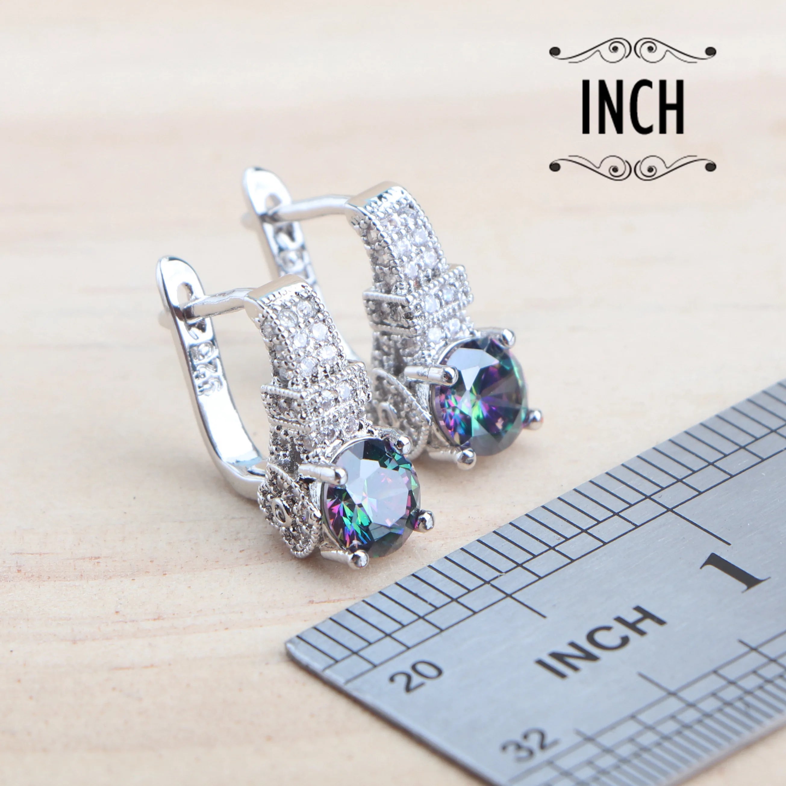925 Sterling Silver Purple Zircon Jewellery Set