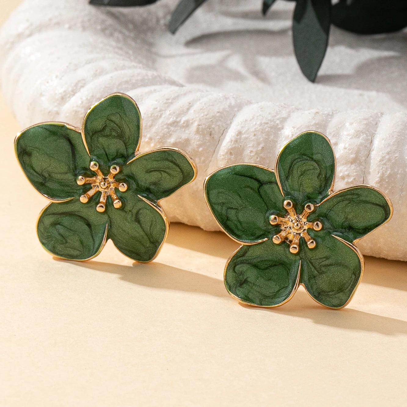 Golden Blossom Stud Earrings