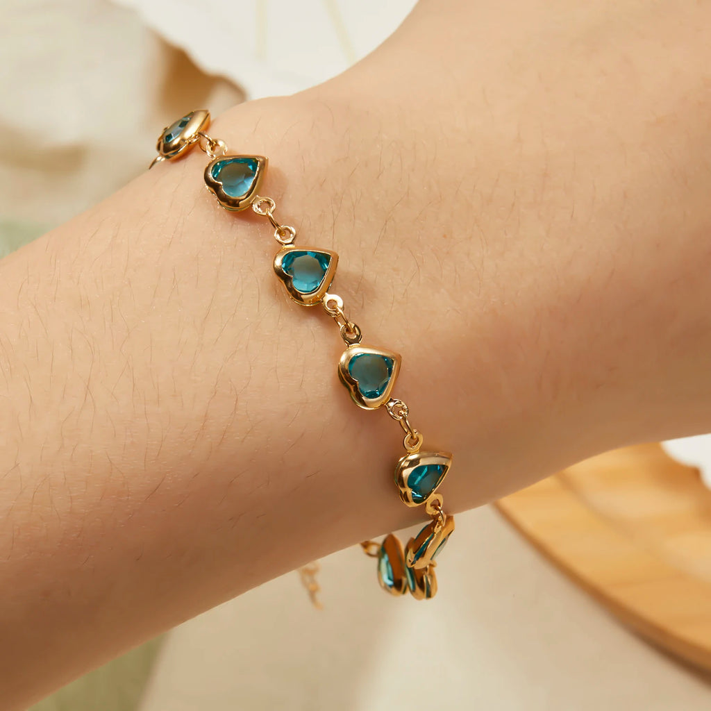 Heart Link Charm Bracelet