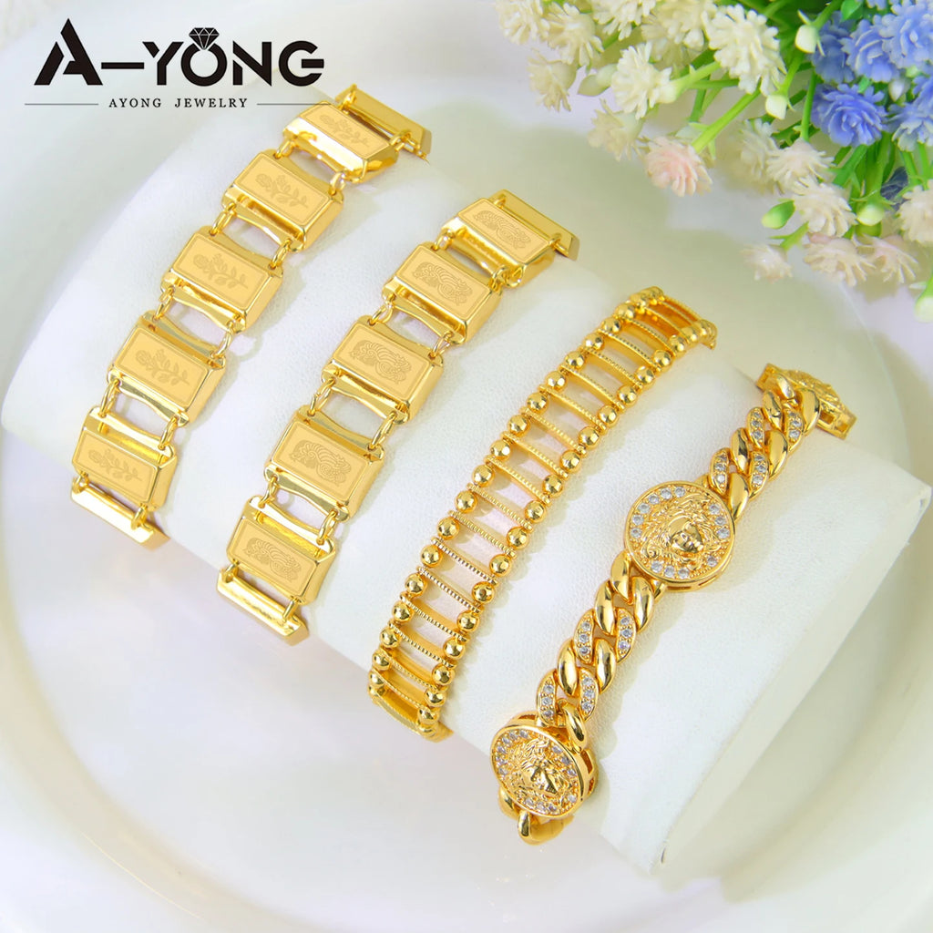 21K Gold-Plated Italian Cuff Bangle