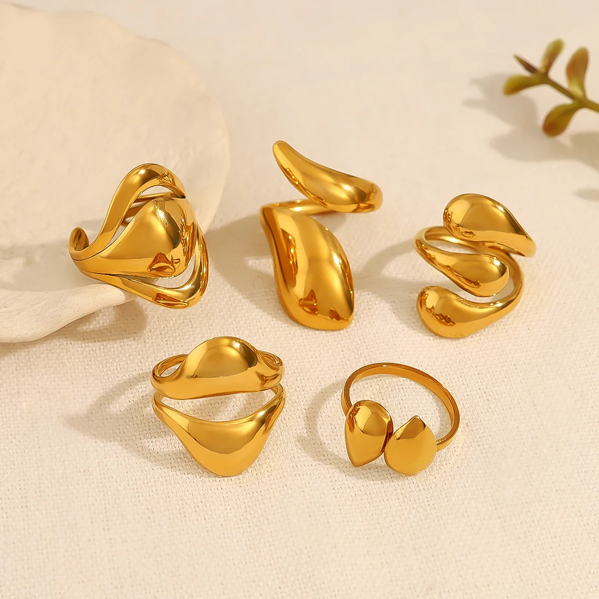 Chunky Glossy 18K Gold Plated Ring