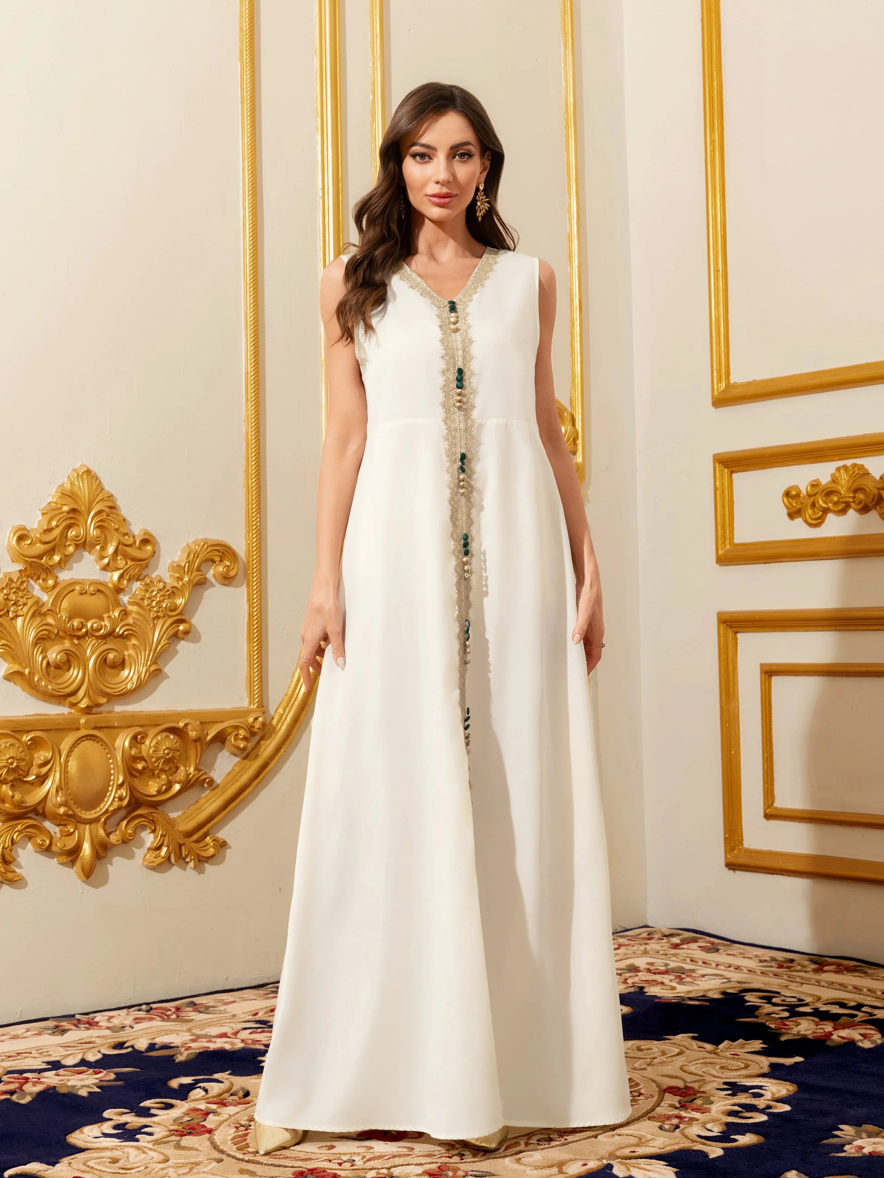 Gold Lace Moroccan Kaftan Abaya