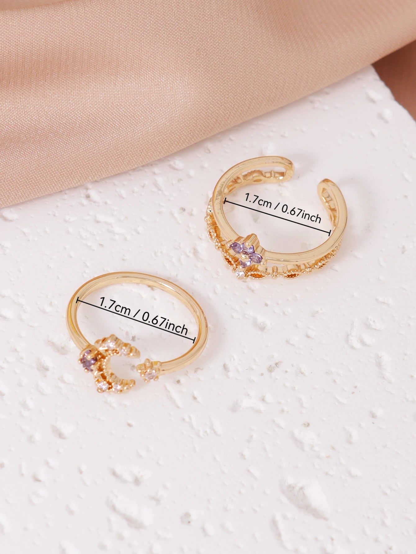 2PCS Romantic Spark Ring Set