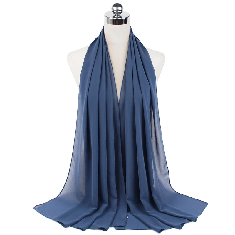 Signature Chiffon Hijab – Soft Lightweight Headscarf | 60 Colors