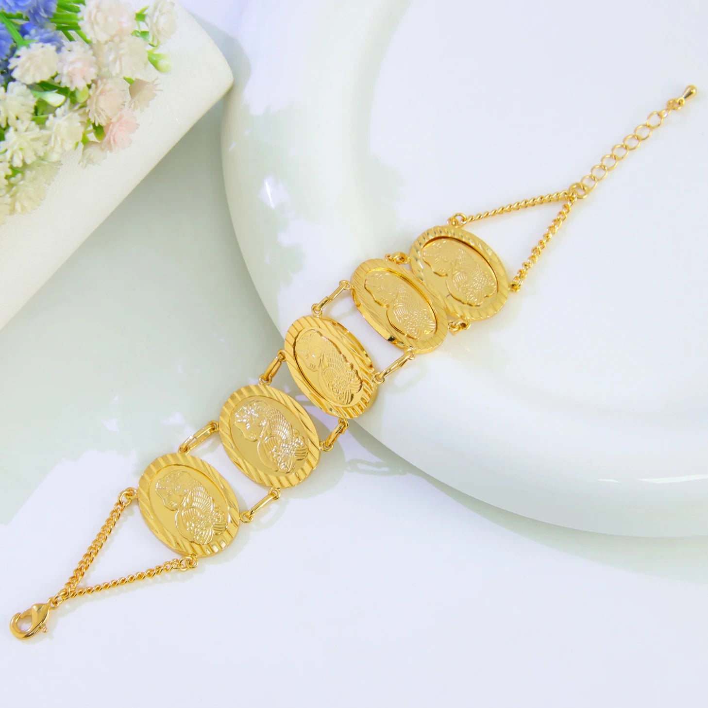21K Gold-Plated Italian Cuff Bangle