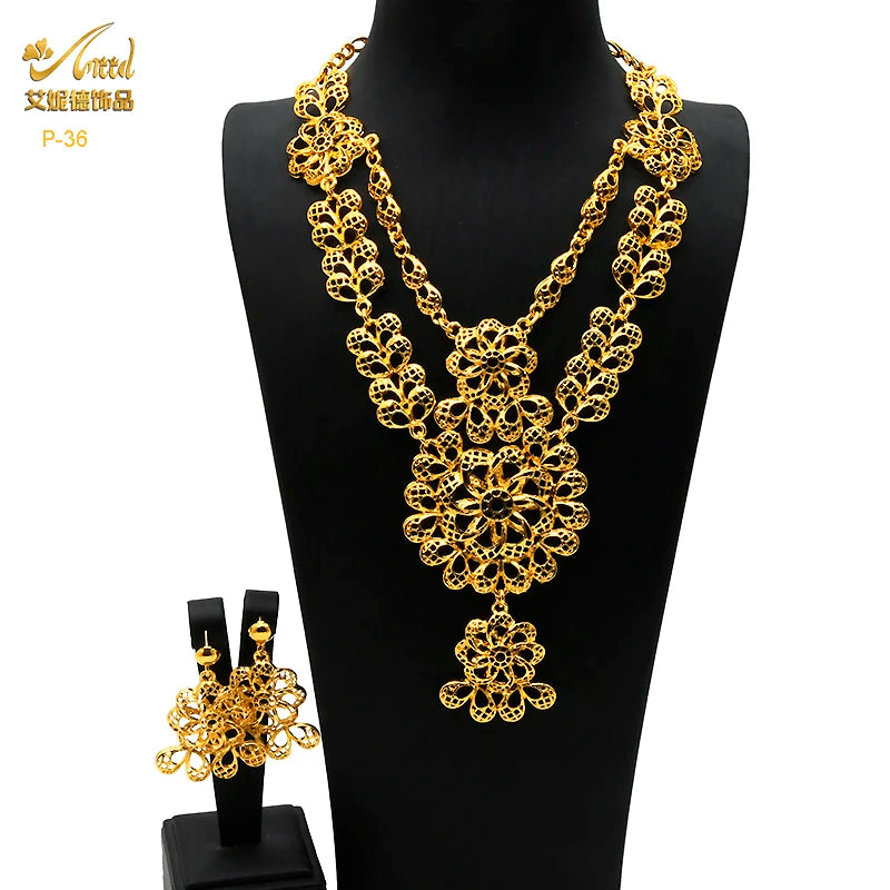 Royal Gold Wedding Jewelry Set