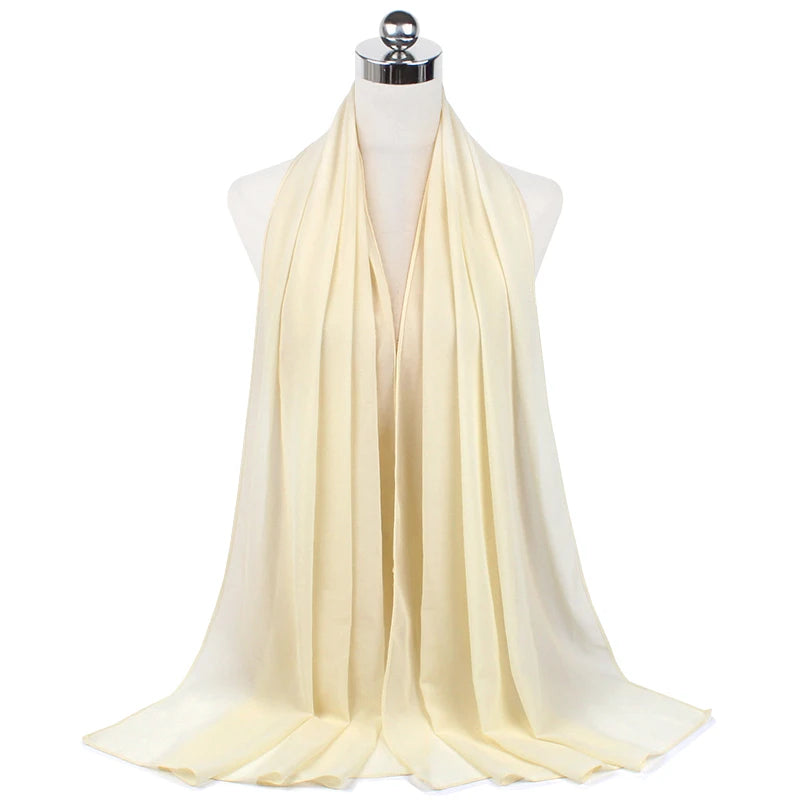 Signature Chiffon Hijab – Soft Lightweight Headscarf | 60 Colors