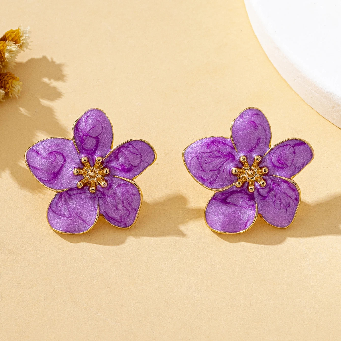 Golden Blossom Stud Earrings