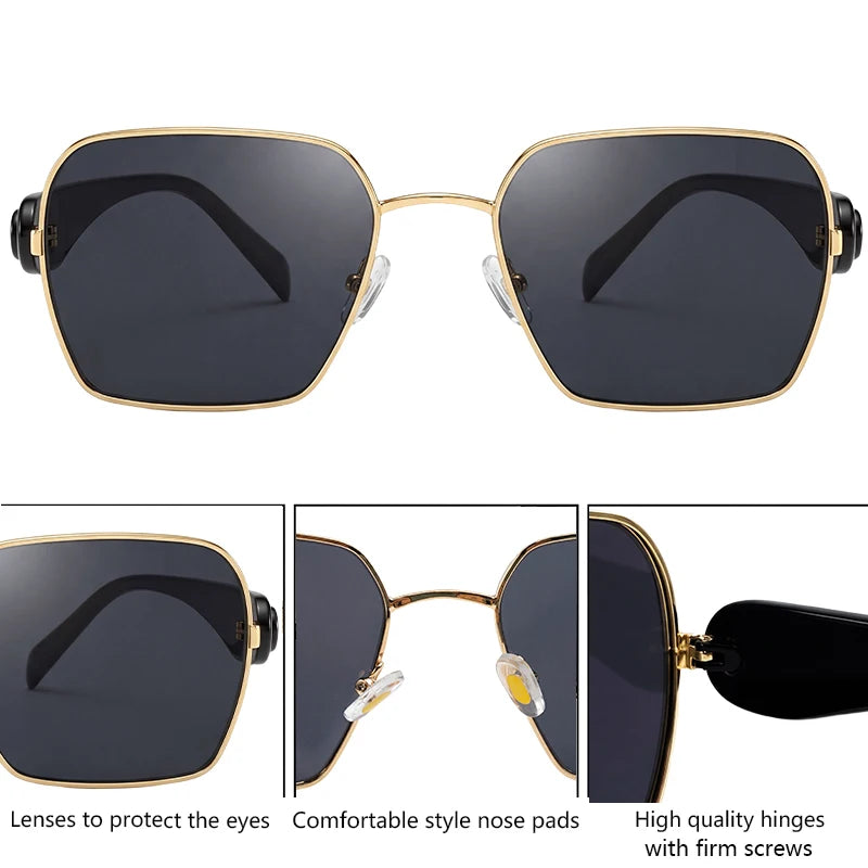 Oversized Square Sunglasses Women Big 2026 Luxury Designer Gradient Brown Sun Glasses Retro Female Travelling Eyewear Shades