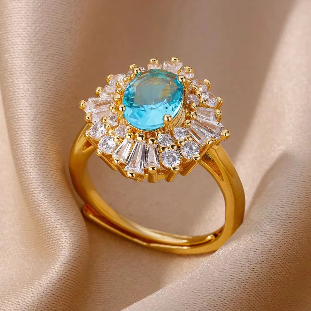 Vintage Blue Zircon Ring