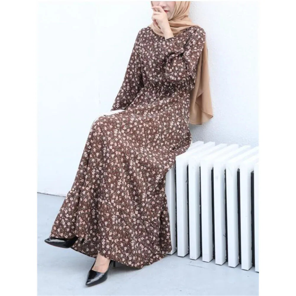 Bohemian Solid Maxi Abaya Dress