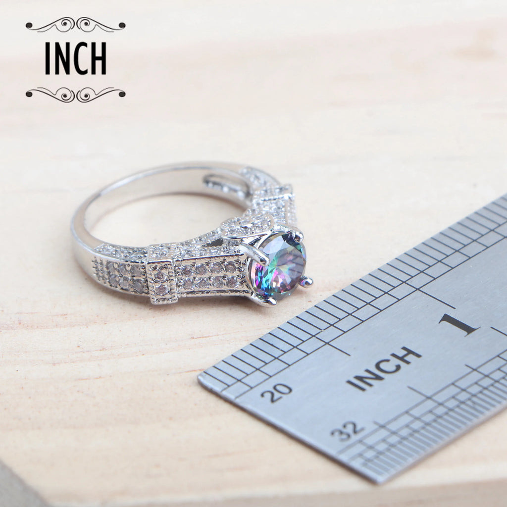 925 Sterling Silver Purple Zircon Jewellery Set