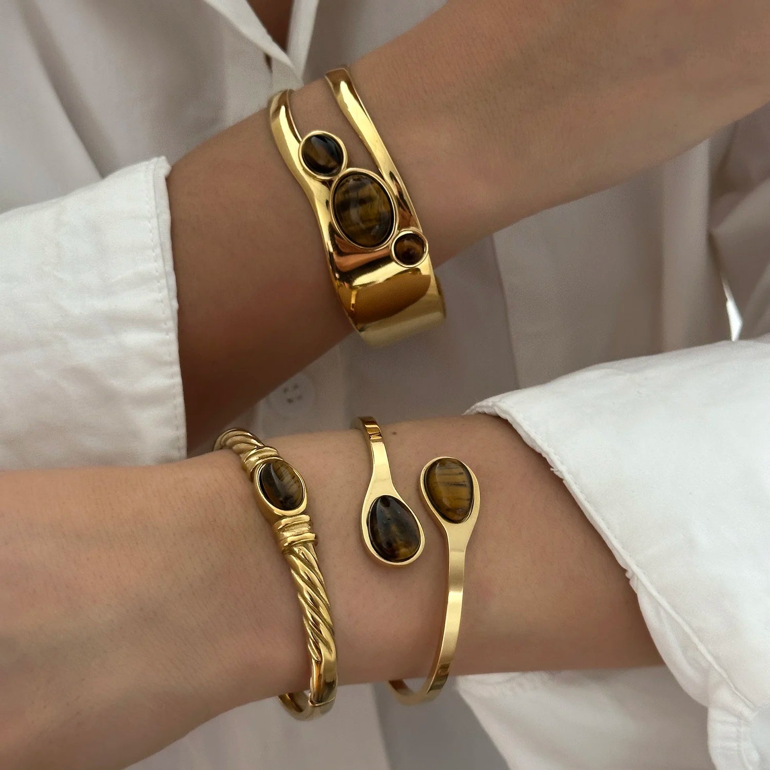 Tiger Eye Luxe Cuff Bracelet