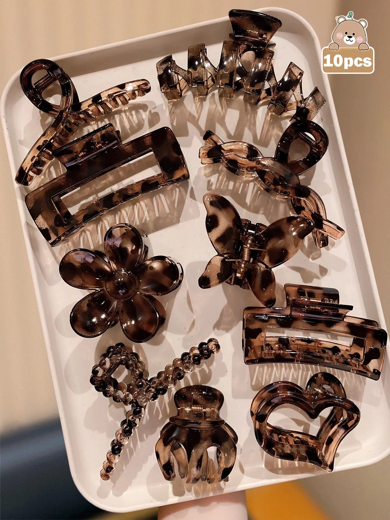 10-Piece Vintage Multicolour Hair Grips Set