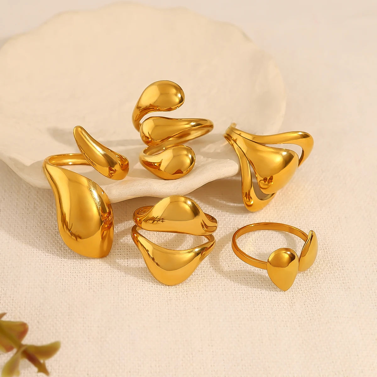 Chunky Glossy 18K Gold Plated Ring