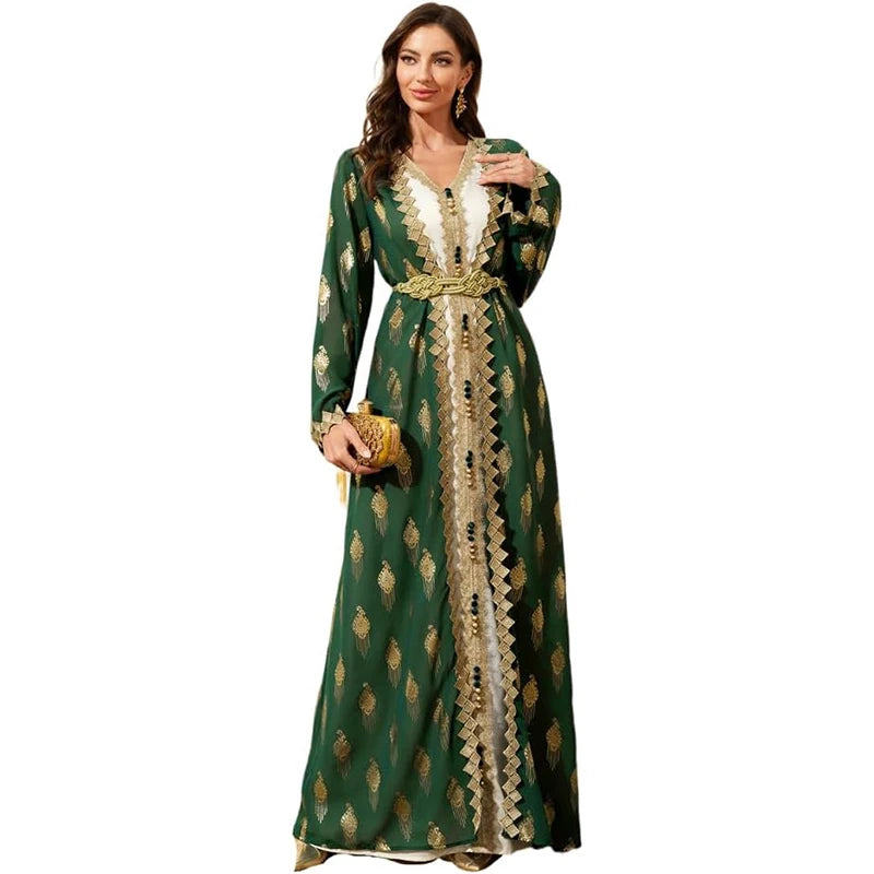 Gold Lace Moroccan Kaftan Abaya