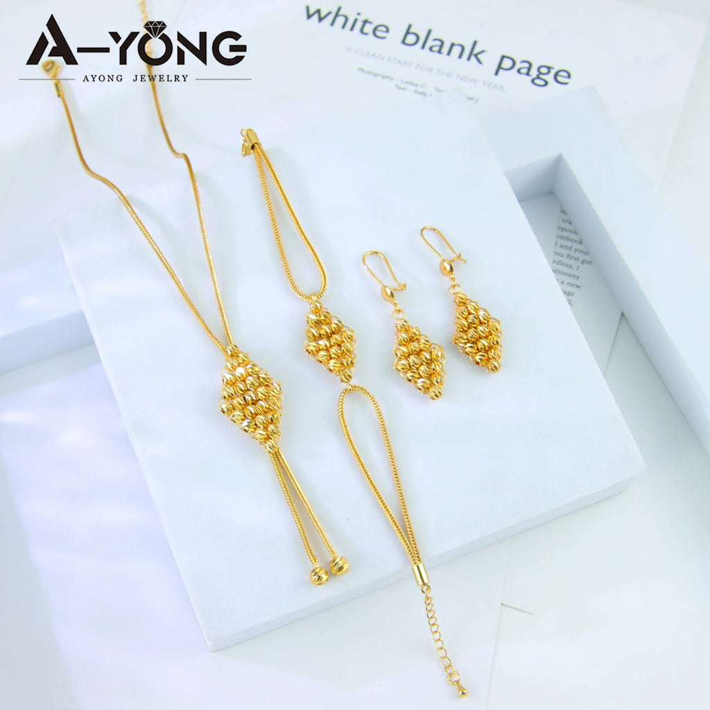 Royal Gold Beads Jewelry Set