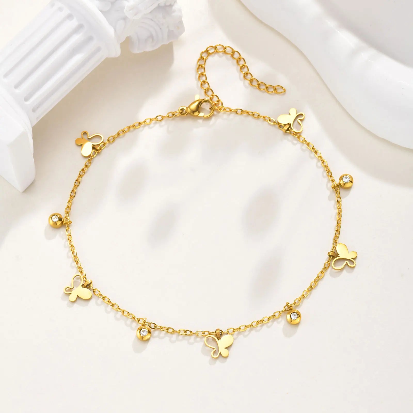 Full-gloss Disc Tassel Anklet