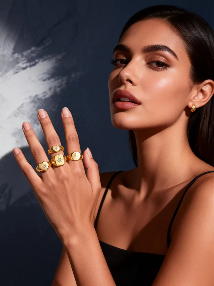 Sunshine Signet Zirconia Pinky Ring