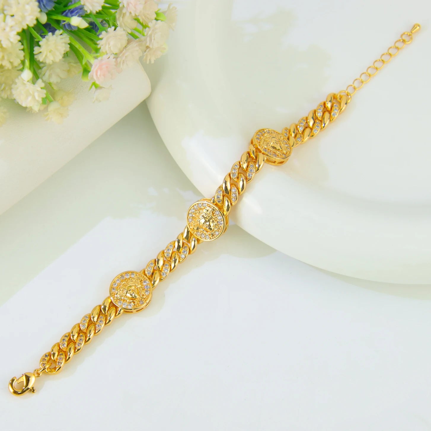 21K Gold-Plated Italian Cuff Bangle
