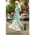 Floral Print Slim Dubai Abaya Evening Dress
