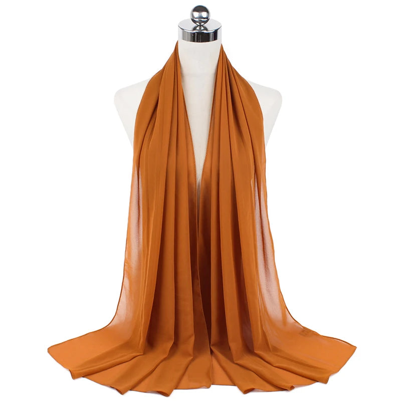 Signature Chiffon Hijab – Soft Lightweight Headscarf | 60 Colors
