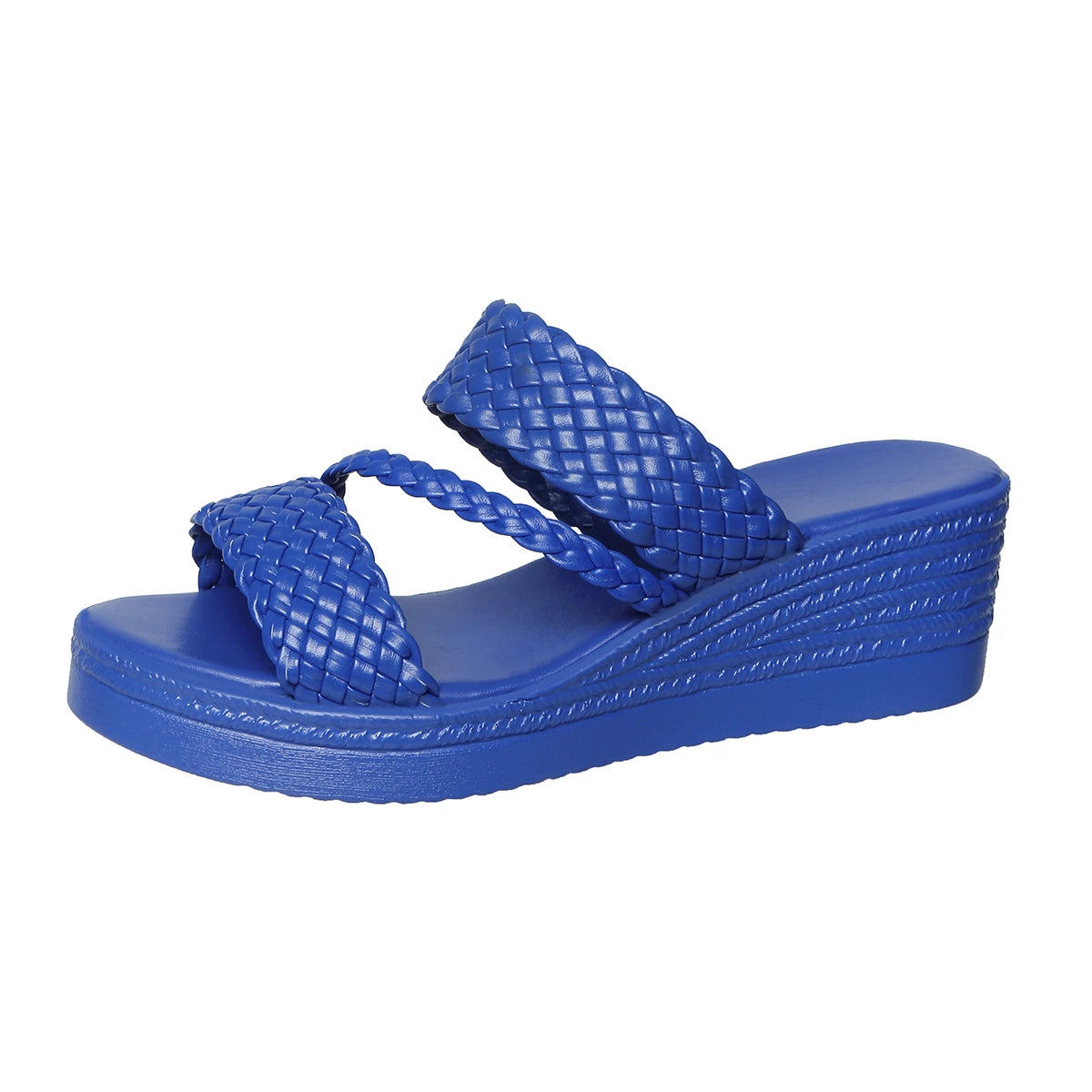 Women's Pleated Wedge Sandals – Platform Slip-On Shoes