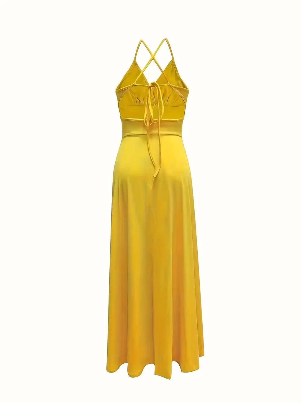 Slit Lace-Up Backless Camisole Dress