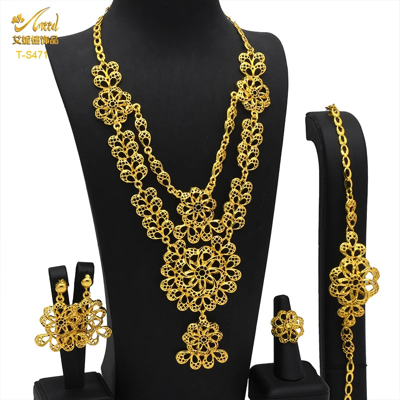 Royal Gold Wedding Jewelry Set