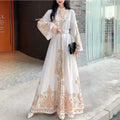 Printed Flare Sleeve Belted Eid Abaya