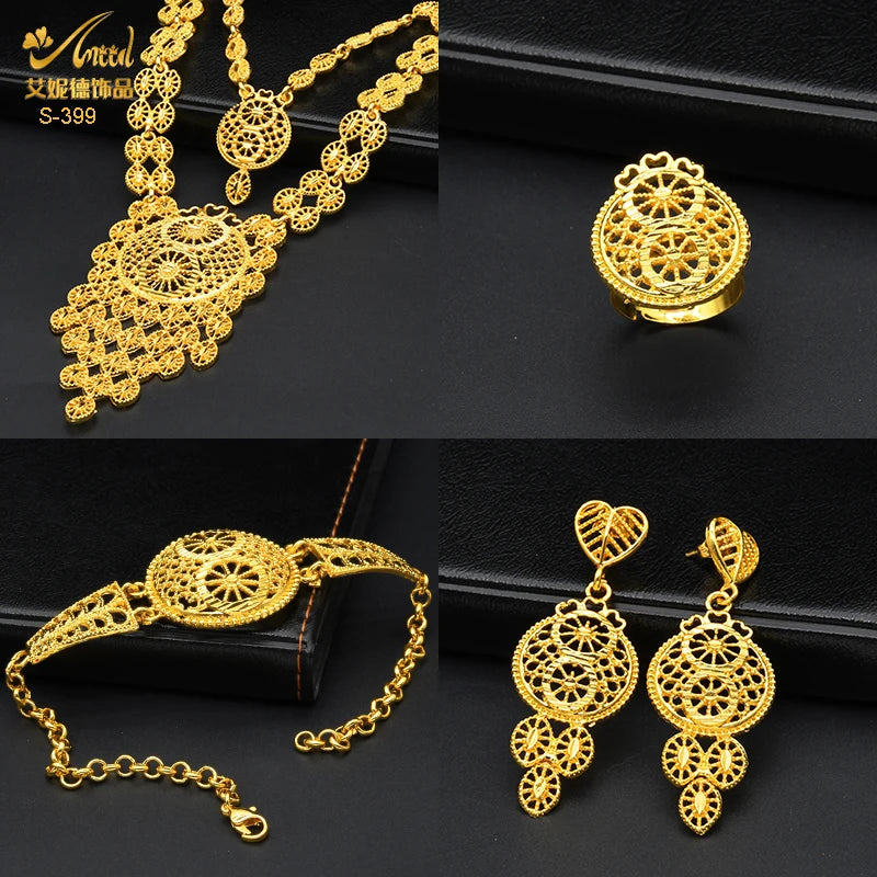 Royal Gold Wedding Jewelry Set
