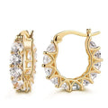 Green Crystal Zircon Gold Hoop Earrings