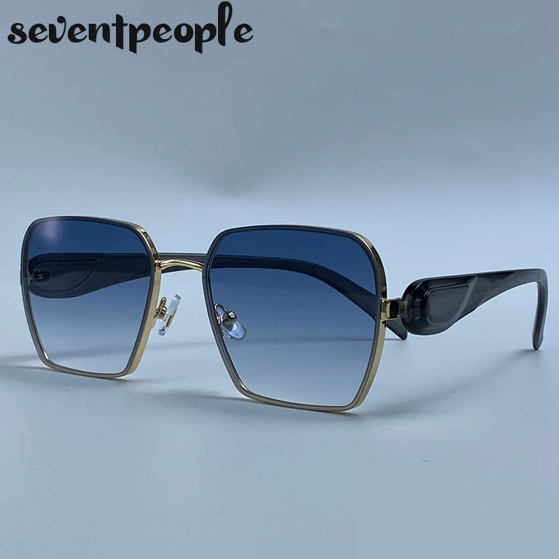 Oversized Square Sunglasses Women Big 2026 Luxury Designer Gradient Brown Sun Glasses Retro Female Travelling Eyewear Shades