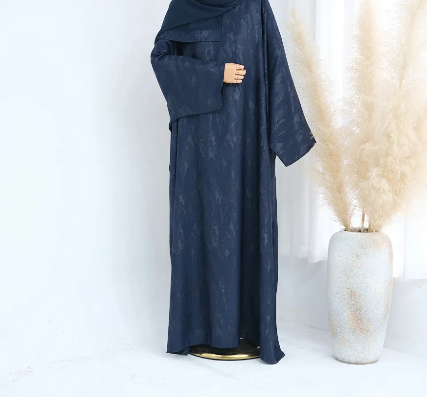 Long Sleeve O-Neck Plus Size Maxi Abaya Dress