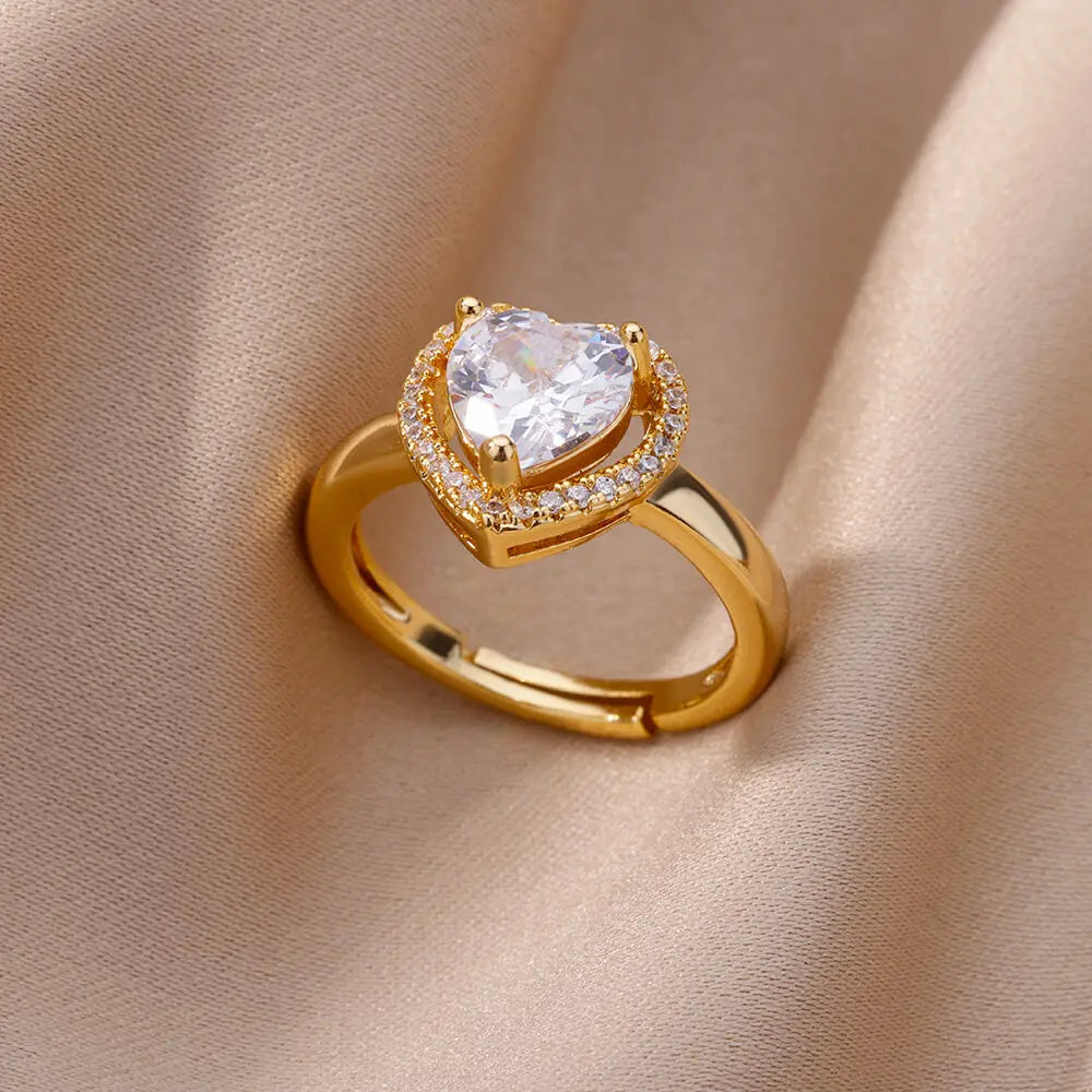 Luxe Geometric Zircon Ring