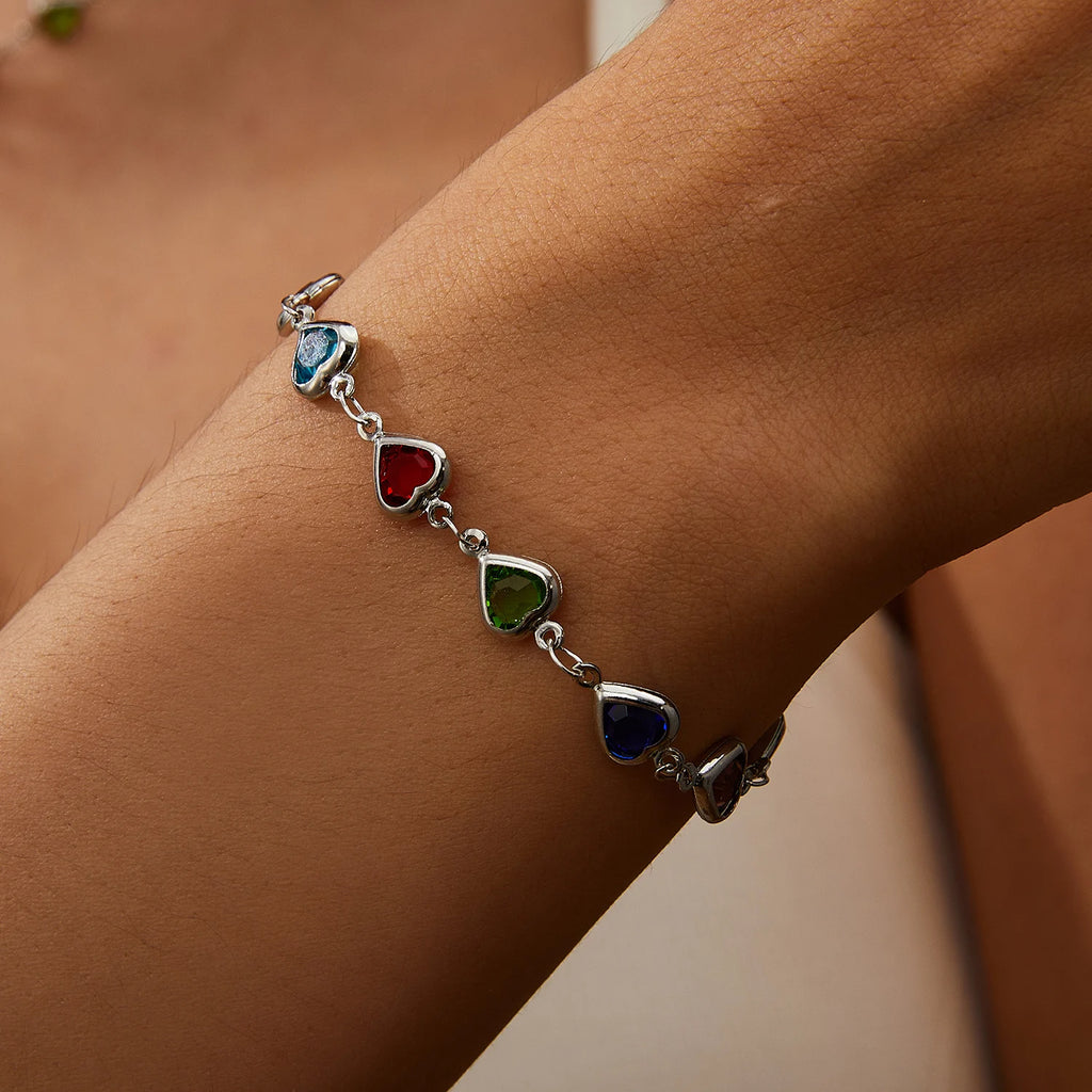 Heart Link Charm Bracelet
