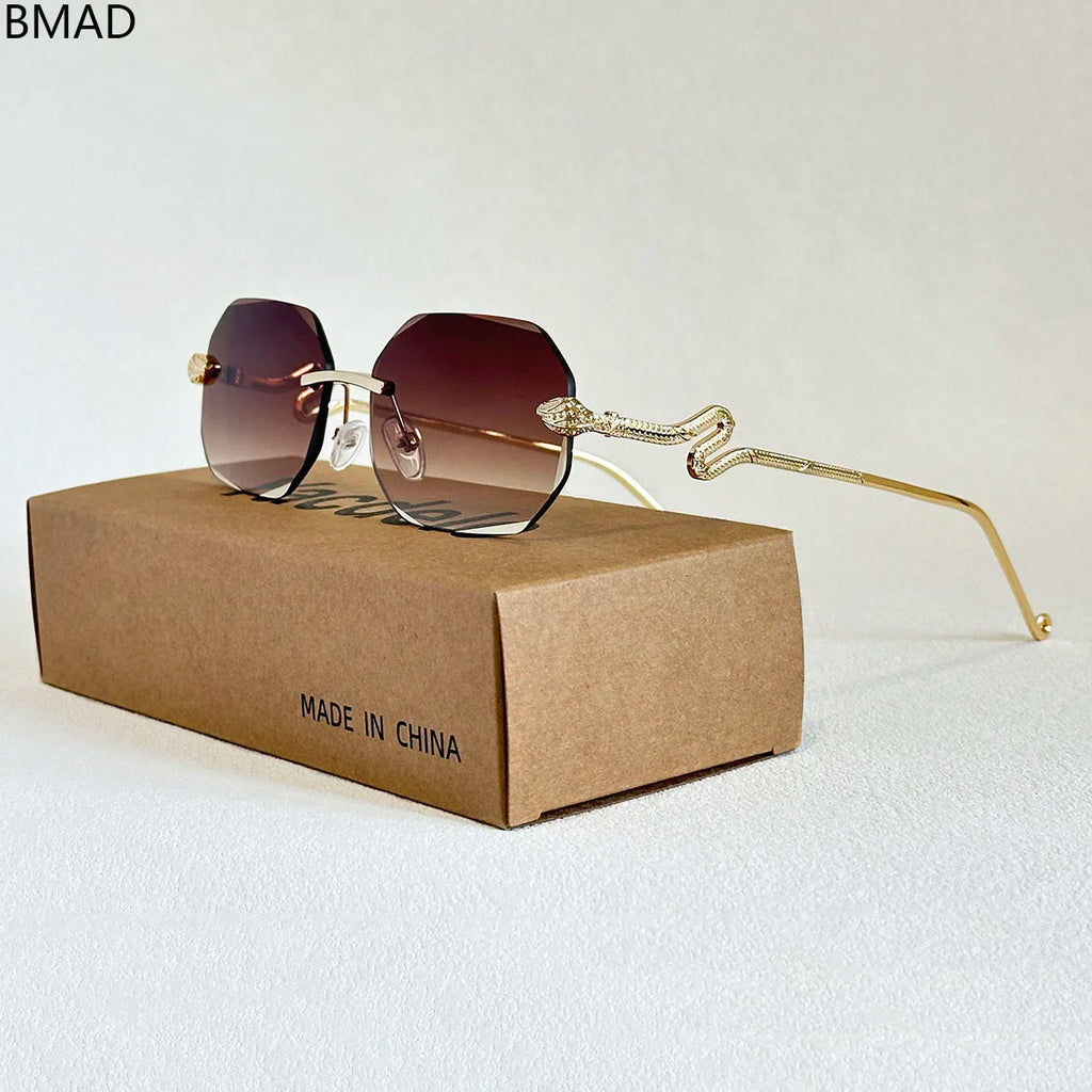Luxury Sunglasses Women Designer Oculos UV400 protection Sunglasses Rimless Sunglass Vintage Lentes Vacation Outdoor Glasses New