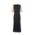 Button-Front Cotton Knit Midi Dress