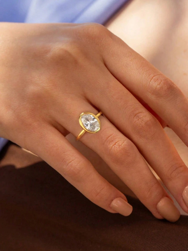 Luminous Oval Sterling Ring