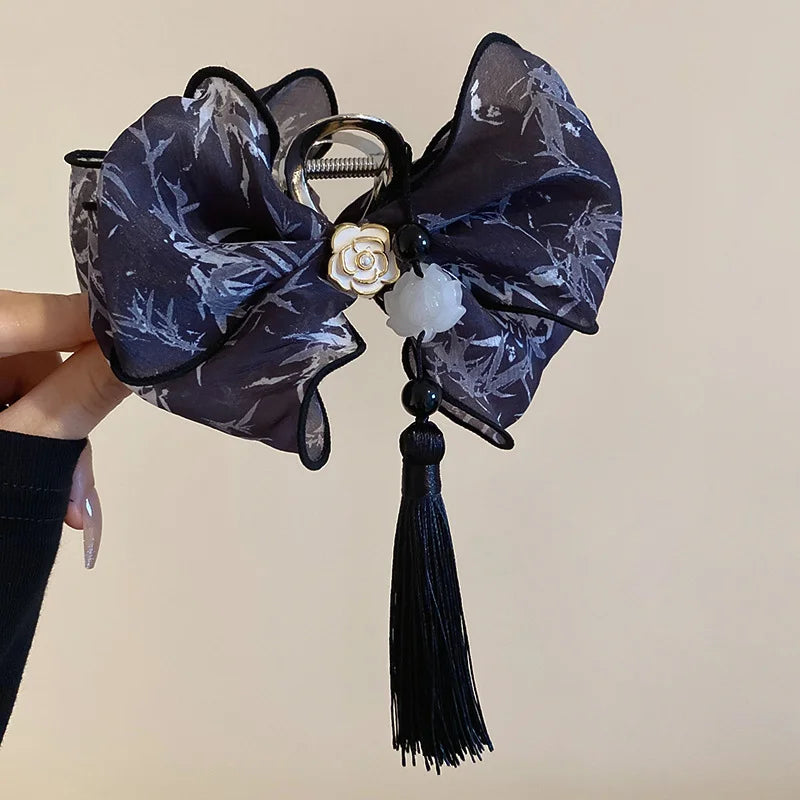 Chinese Butterfly Flower Tassel Hair Claw