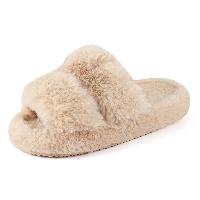 Women's Suede Winter Slippers – Plush Lined Cozy House Shoes