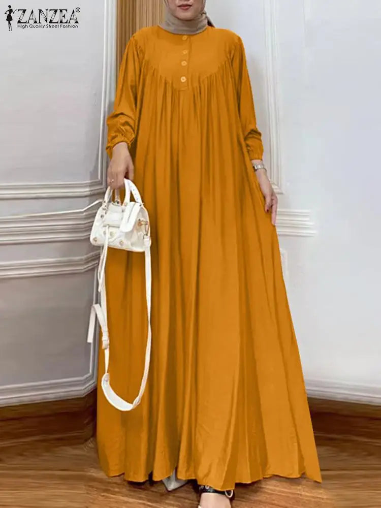 Vintage Long Sleeve Ramadan Maxi Abaya Kaftan