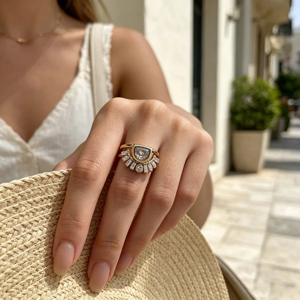 Golden Radiance Bridal Ring