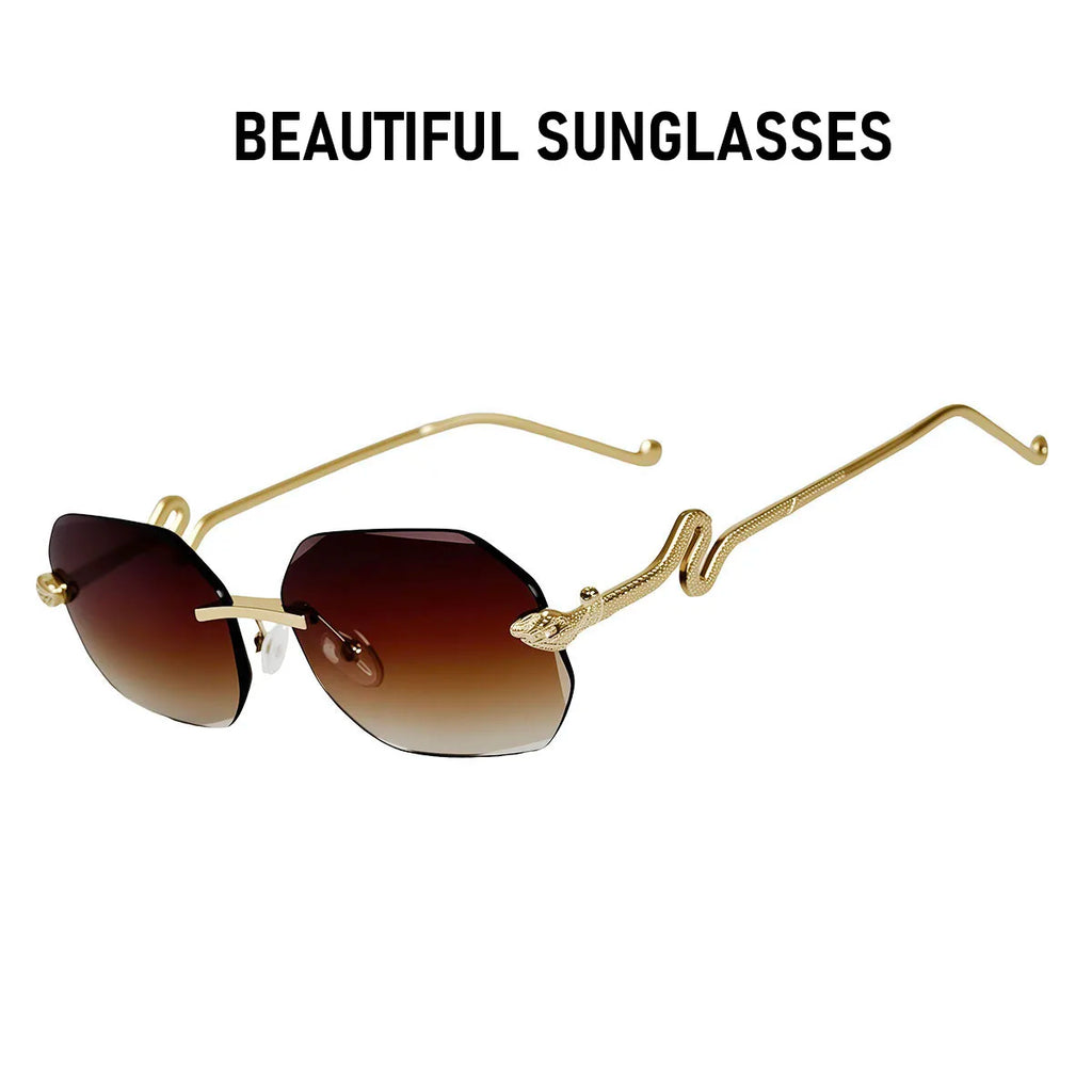 Luxury Sunglasses Women Designer Oculos UV400 protection Sunglasses Rimless Sunglass Vintage Lentes Vacation Outdoor Glasses New