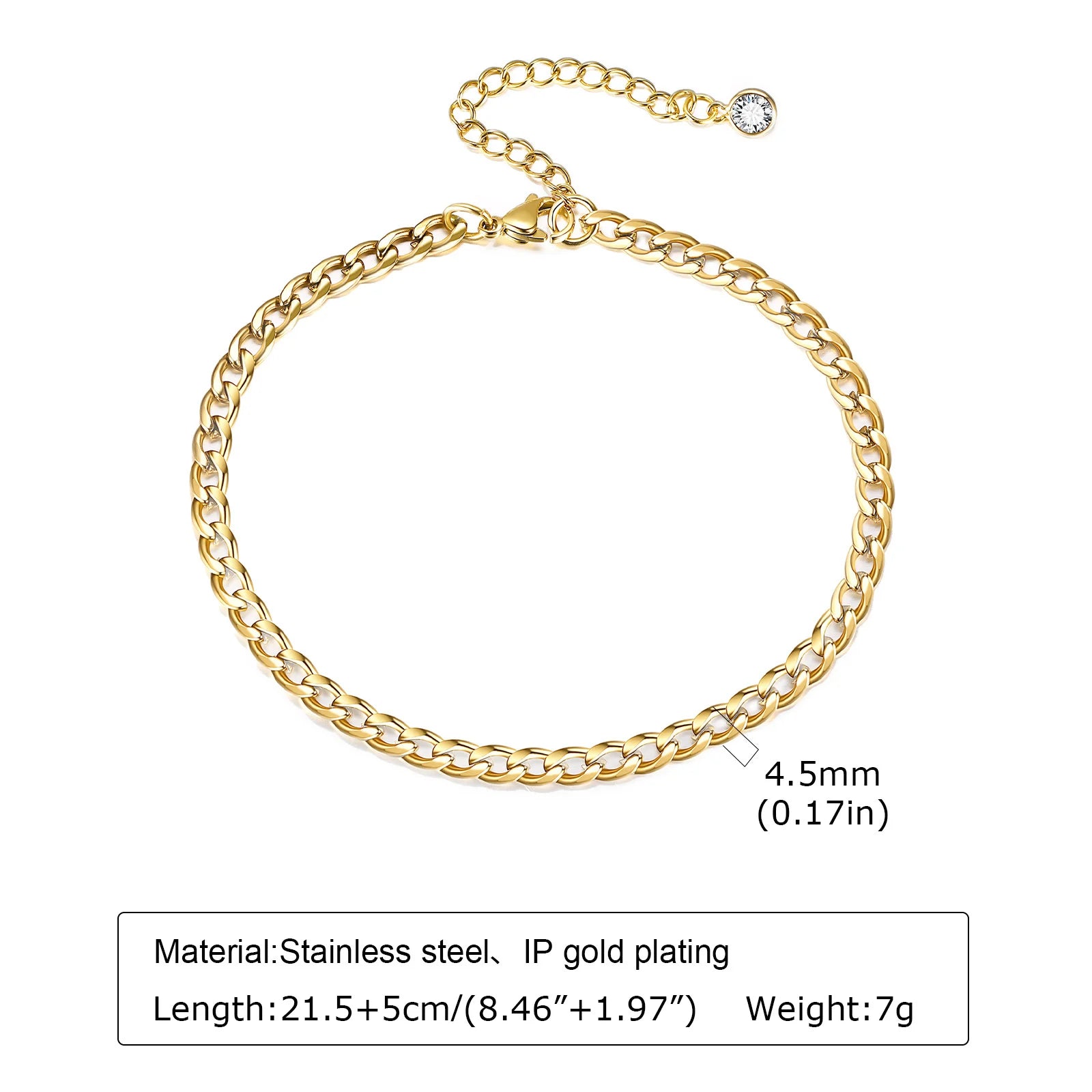 Waterproof Layered Link Chain Anklet