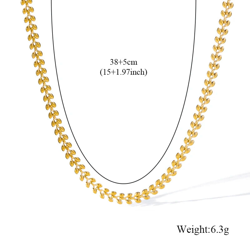 Gold Wheat Chain Necklace & Bracelet Set