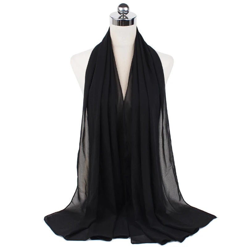 Signature Chiffon Hijab – Soft Lightweight Headscarf | 60 Colors