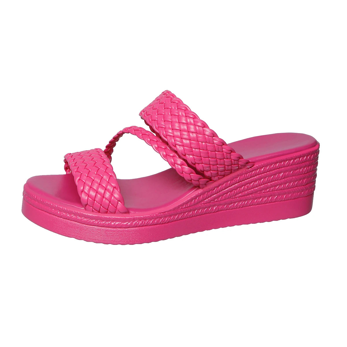 Women's Pleated Wedge Sandals – Platform Slip-On Shoes