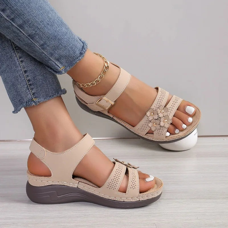 New Style Ladies' Sandals - Stylish Orthopedic Wide-toe Soft-soled Beach Wedge Sandals - Women's Casual Outdoor Shoes